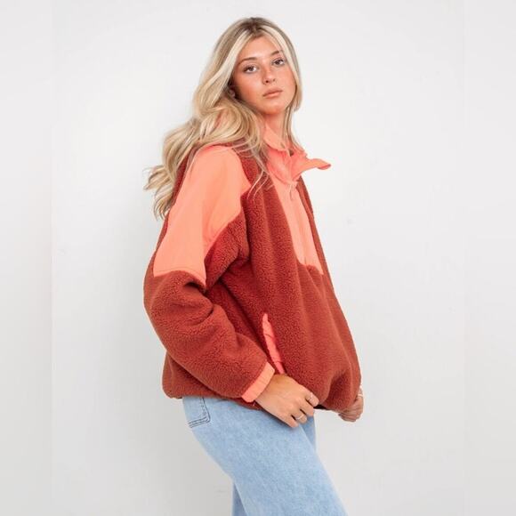 FREE PEOPLE Lead The Pack Fleece Jacket Size Medium - Picture 7 of 15